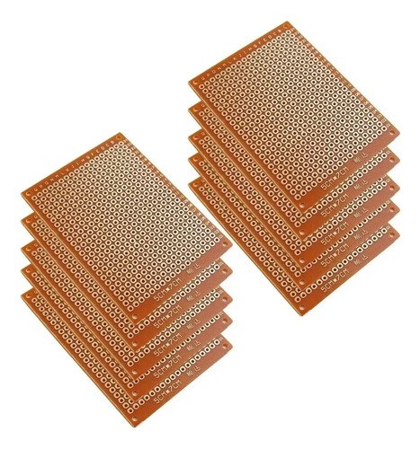 Kit com 30 unidades - Kit 30 Placas de Fenolite Ilhada 5x7 Cm Pcb Perfurada