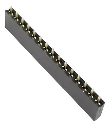 Kit com 200 unidades - Kit 200 Barra de Pinos - Fêmea - 1x15 - 2,54 mm - Pic/arduino Preto